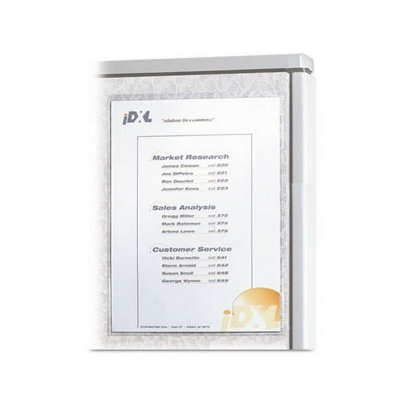 Cubicle Keepers Hook and Loop-Backed Display 9 13/64 x 11 13/32, Clear, 2/Pack