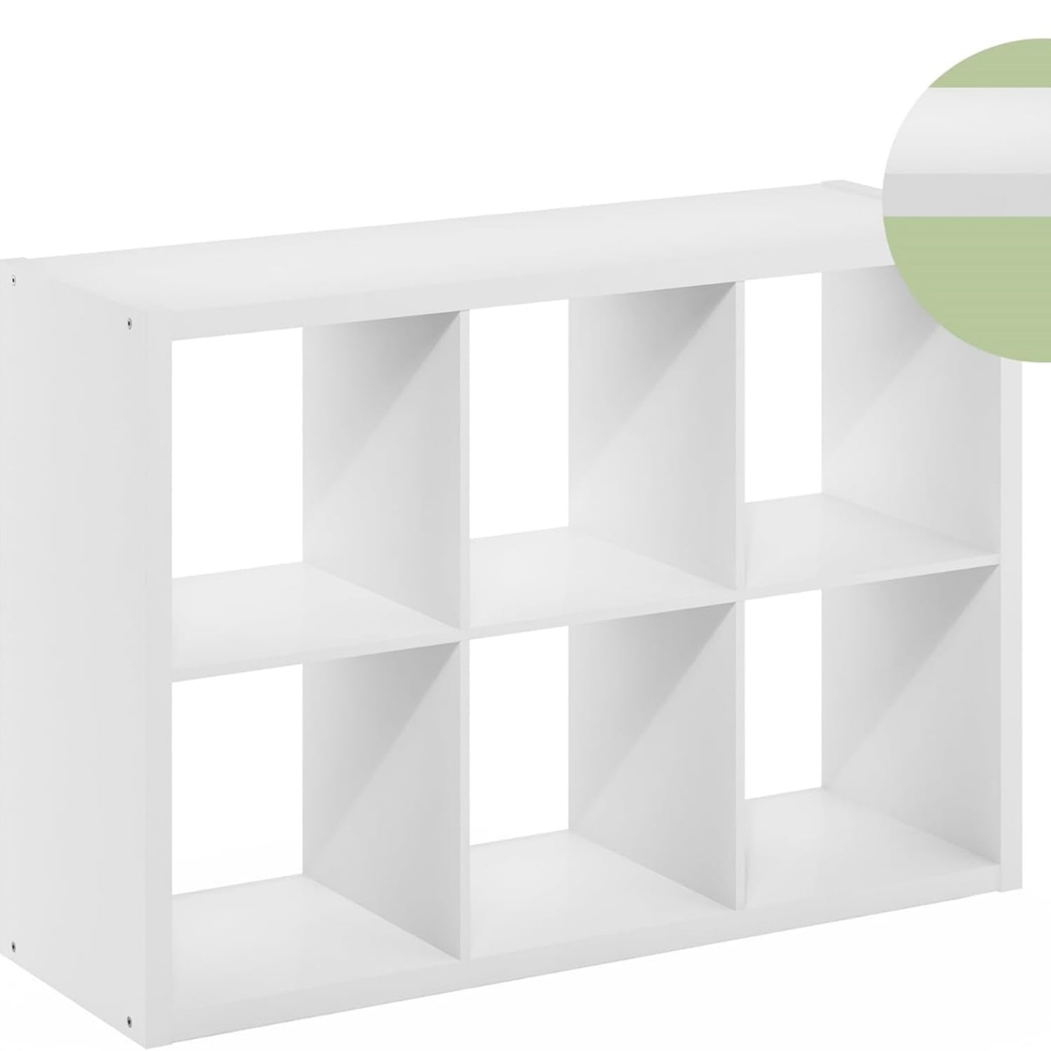 Cubicle Open Back D rative Cube Storage Organizer, 6-Cube, White
