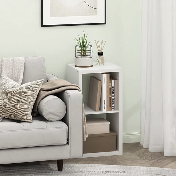 Cubicle Open Back Decorative Cube Storage Organizer, 2, White