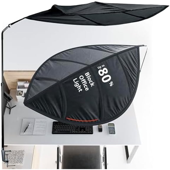 Cubicle Shade - Desk Shade for Cubicle to Block Light, Quick Install, No Tools Needed, Aircraft Grade Aluminium, UV-Resistant Fabric, 57.5x35x35 Inches, No Sag or Tilt, Protects Eyes$$Office