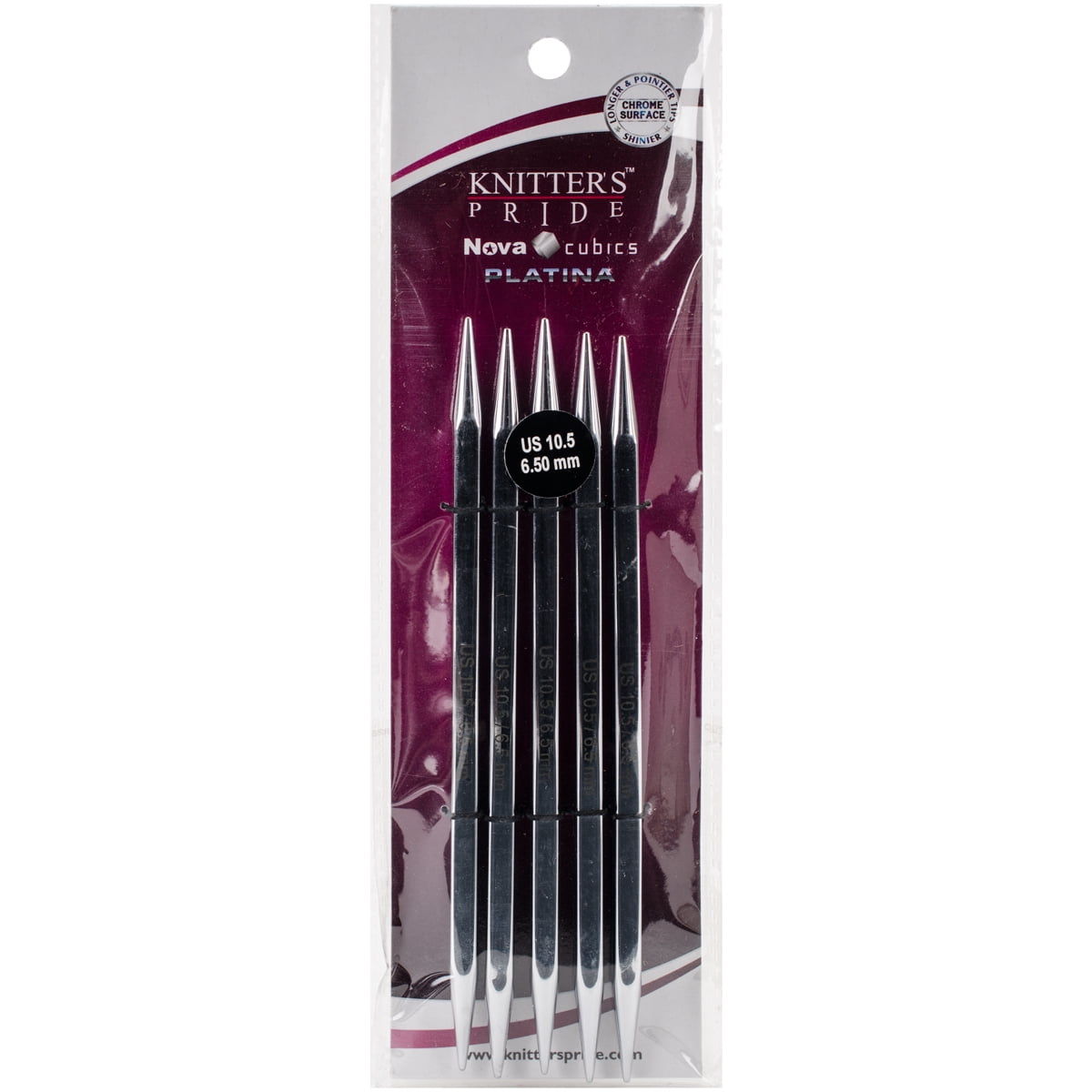 6 Inch Knitter's Pride Nova Platina Cubics Double Pointed Needles