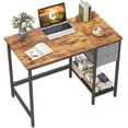 thumbnail image 1 of Cubicubi Computer Desk 40" Office Desk with Drawer, Rustic Brown Finish, 1 of 7
