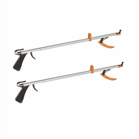 Cubii Health Lightweight Compact 15" Easy-to-Use Reacher Grabber Tool with Magnetic Tip, Aluminum, (2 Pack)