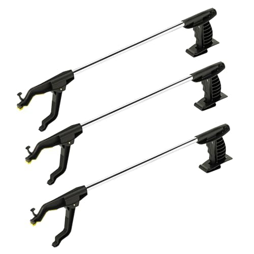 Cubii Health Lightweight Rotating 30" Easy-to-Use Reacher Grabber Tool, Aluminum, (3 Pack)
