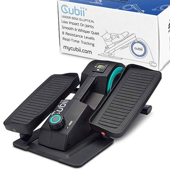 Cubii JR1, Compact Seated Under Desk Elliptical Trainer, 8 Adjustable Magnetic Resistance, Aqua