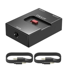 Cubilux 3.5mm Audio Selector, Bidirectional2-in-1-out / 1-in-2-out Headphone Switcher Box with A/B Toggle, Aluminum Alloy, Black, 1 Pack