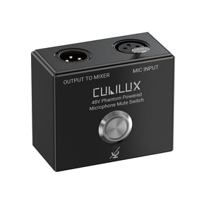 Cubilux MMX-1 XLR Mute Switch for Microphone, Full Aluminum Alloy Case MIC On/Off Switcher with 1/4 Arri Locating Mounting Hole