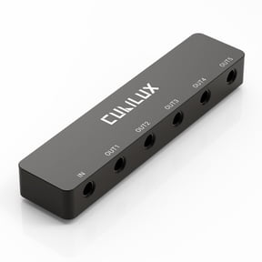 Cubilux Black 5-Way 3.5mm Aux Headphone Splitter Adapter, Aluminum Alloy Audio Hub Box with 5 TRS Stereo Ports for Sharing Music with Speakers, Earphones, Laptop, PC, and Phone
