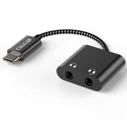 Cubilux USB C Audio Splitter for 2 Headphones with 96KHz/24-bit DAC, Type C to Dual Earphones Aux Splitter for Samsung S25/S24/S23/S22 Ultra, Tab S10/S9/S8/S7/S6, Z Fold 6/5/4/3/2