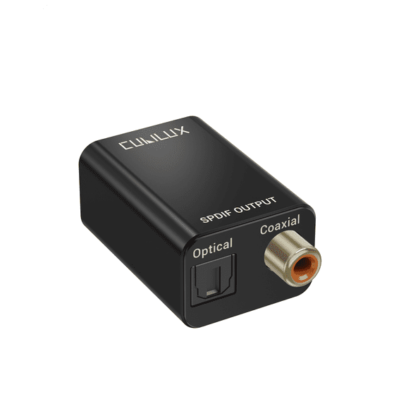 Cubilux USB to Toslink & Coaxial SPDIF Adapter, Supports Stereo & 5.1 Surround Sound, 192kHz/24bit Digital Audio Output, USB Optical/Coax Transmitter for Laptop, PC, AV Receiver, Home Theater