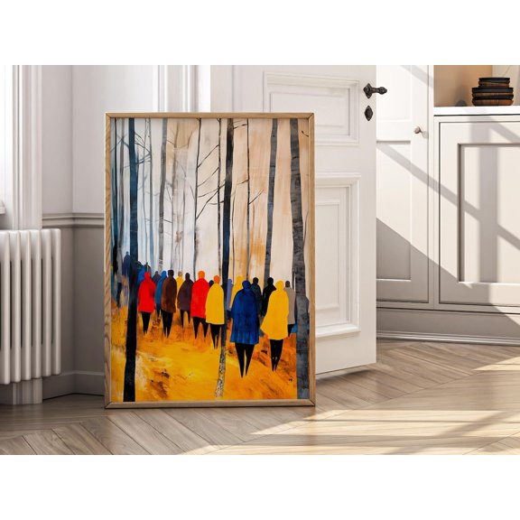 Cubism Forest Print Modern Expressionism Wall Art