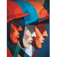thumbnail image 1 of Cubist Abstract Faces Canvas Print，Living Room Home Bar Study Decor, 1 of 8