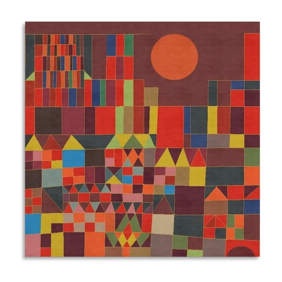 Cubist Abstract Painters Paul Klee Castle And Sun Retro Poster Canvas Wall Art Poster Decorative Bedroom Modern Home Print Picture Artworks Posters 28x28inch(70x70cm)