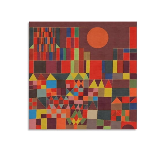 Cubist Abstract Painters Paul Klee Castle And Sun Retro Poster Poster Decorative Painting Canvas Wall Art Living Room Posters Bedroom Painting 16x16inch(40x40cm)