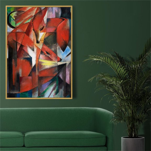 Cubist Fox Poster Vintage Franz Marc Expressionist Art Home Decor, 24x36 UNFRAMED