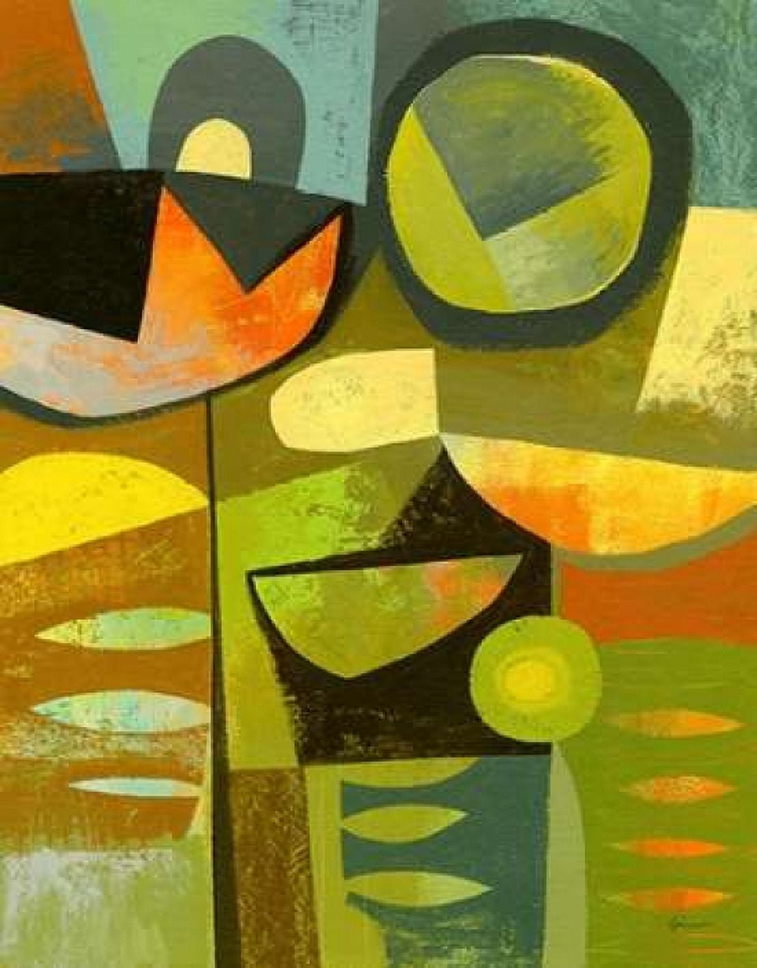 Cubist Garden 1 Canvas Art - Richard Faust (22 x 28)