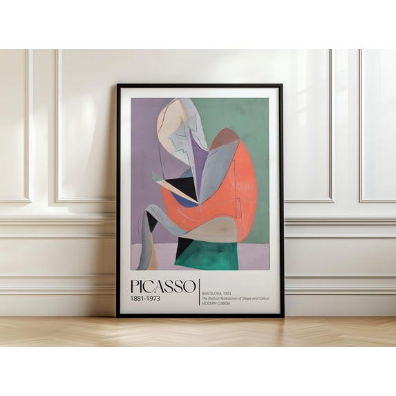 Cubist Portrait Pastel Modernist Art Soft Colour Block Gallery Bedroom ...
