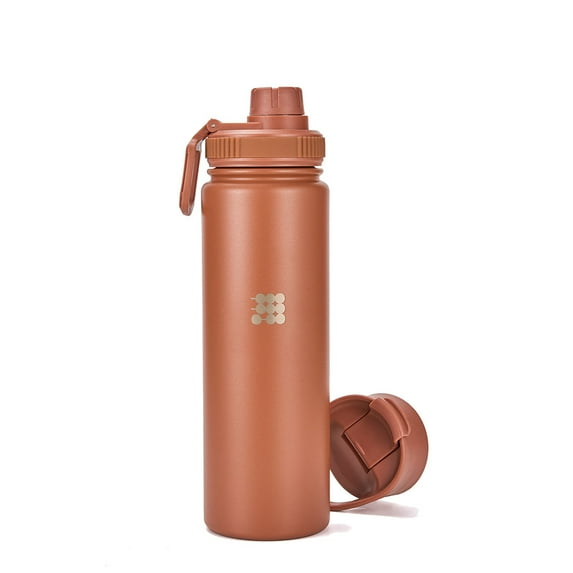 Cubitt Insulated Sports Hydro Water Bottle 24 oz, 2 Lids (Coffee Lid and Wide Mouth Twist Sports Lid), Stainless Steel, Double Walled. Cold for up to 24 hours, Hot for up to 12 hours. Terracota