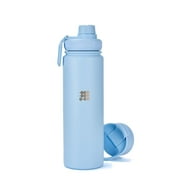 Cubitt Insulated Sports Hydro Water Bottle 24 oz, 2 Lids Coffee Lid and Wide Mouth Twist Sports Lid, Stainless Steel, Double Walled. Cold for up to 24 hours, Hot for up to 12 hours. SMOKE BLUE