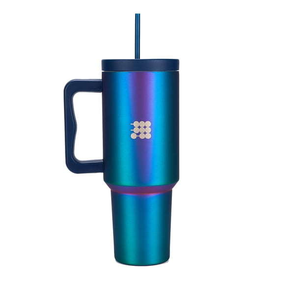 Cubitt Insulated Stainless Steel 40 oz Tumbler with Handle and Straw Lid, Cupholder Friendly