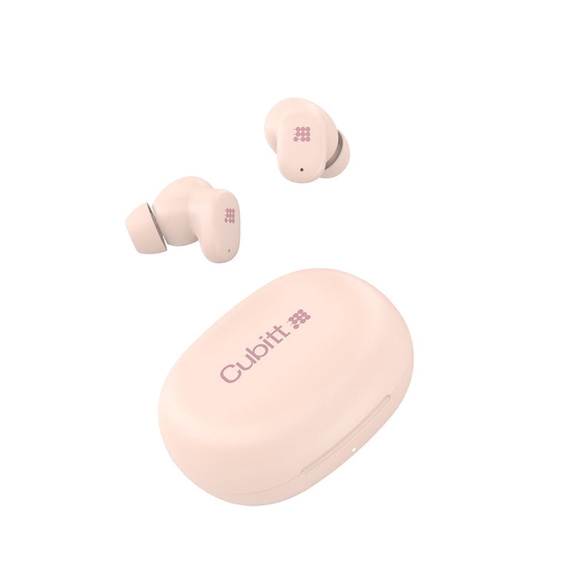 Cubitt Power Earbuds with Bluetooth 6.0, 55ms Low Latency, 5H Playback, 500mAh Case, Transparency Mode, USB-C Fast Charging, Touch Controls & Voice Assistant