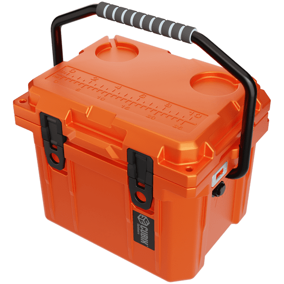 Cubix Outdoors® QuadraX 10 QT Portable Insulated Hard Cooler Fits 8 Cans - Zesty Orange