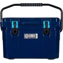 Cubix Outdoors 20 QT QuadraX Rotomolded Hard Cooler, Cold Retention 5 Days, Fits 14 Cans, Abyss Blue