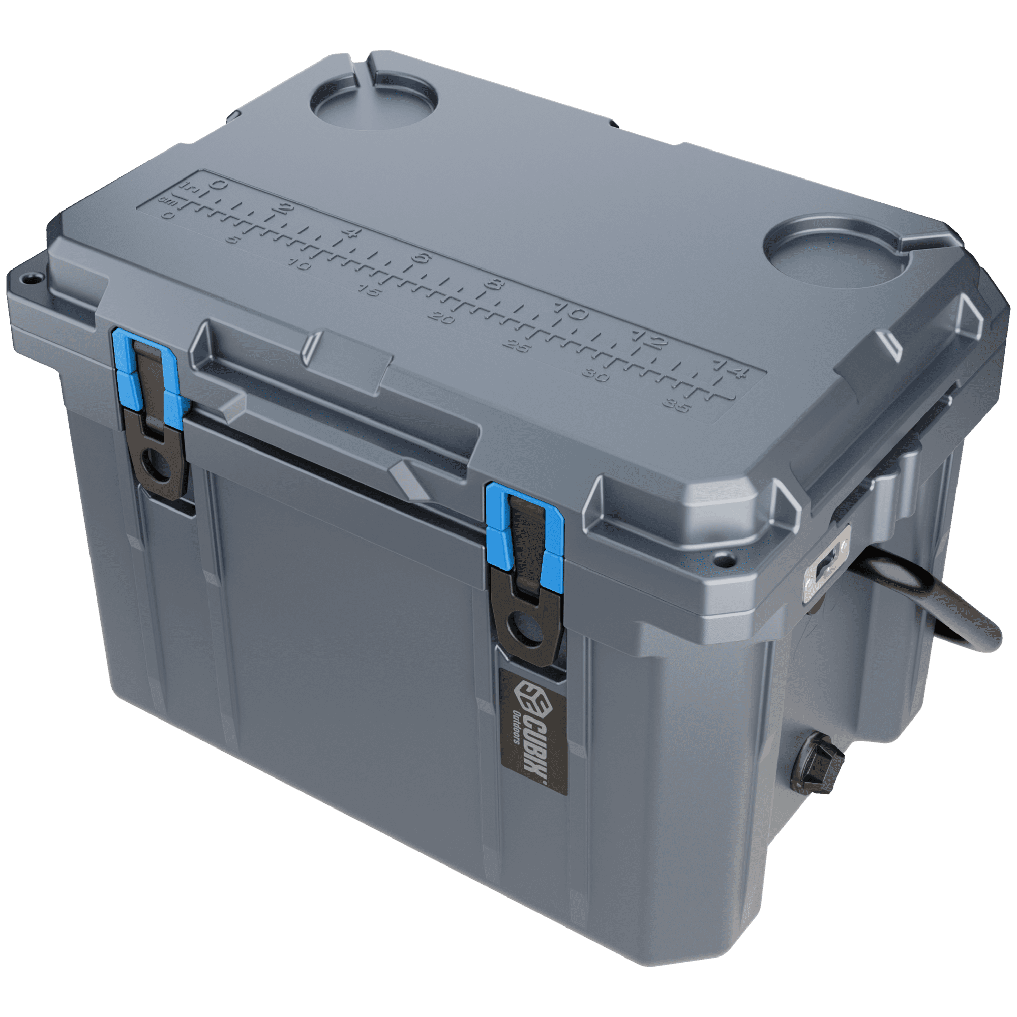 Cubix Outdoors 20 QT QuadraX Portable Insulated Hard Cooler - Fits 14 Cans - Granite Gray