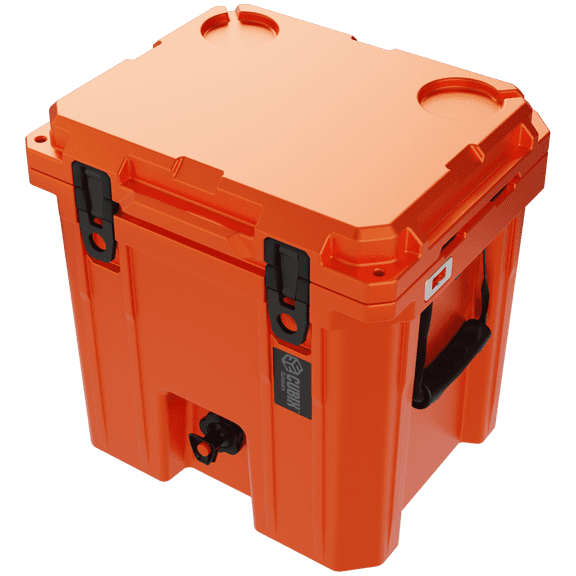 Cubix Outdoors® QuadraX 5 GAL 2-in-1 Portable Insulated Hard Beverage Dispenser and Cooler Fits 14 Cans - Ember Orange