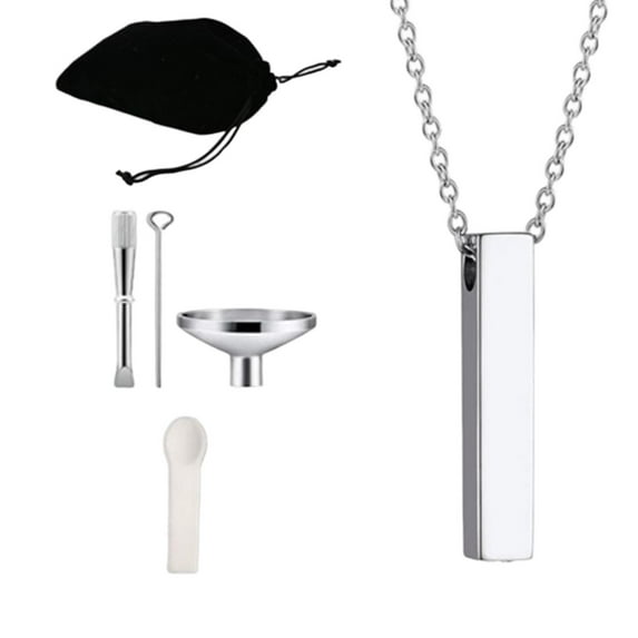 Cuboid Urn Necklaces, for ,with Tools ,Locket Pendant, Decorative Handmade Stainless Steel Memorial Keepsake Pets Urn