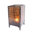 thumbnail image 1 of Cuboidal Metal and Glass Candleholder with Typography, Black and Clear, 1 of 5