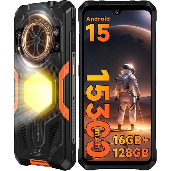 Cubot Kingkong Power 5 4G LTE Ai (Compatible With Tmobile Mint Tello & Global) (128GB + 6GB + 10GB) Rugged Phone 64MP Triple Cam 6.88" Slim Android 15.300 mAh IP68 IP69K MIL-STD-810H (Black)