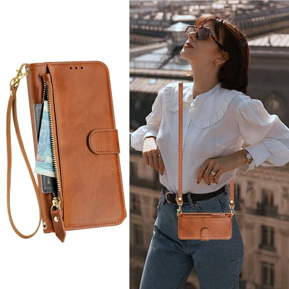 Cubot Max 5 Case ,Zipper Handbag Wallet Leather Cover with Crossbody Detachable Lanyard Strap