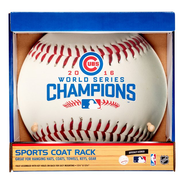 Cubs World Series Champions Baseball Coat Rack