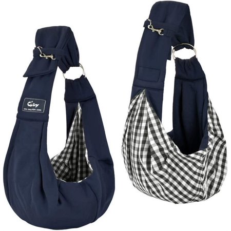 Cuby Dog and Cat Sling Carrier – Hands Free Reversible Pet Papoose Bag - Soft Pouch and Tote Design – Suitable for Puppy, Small Dogs, and Cats for Outdoor Travel (Blue)