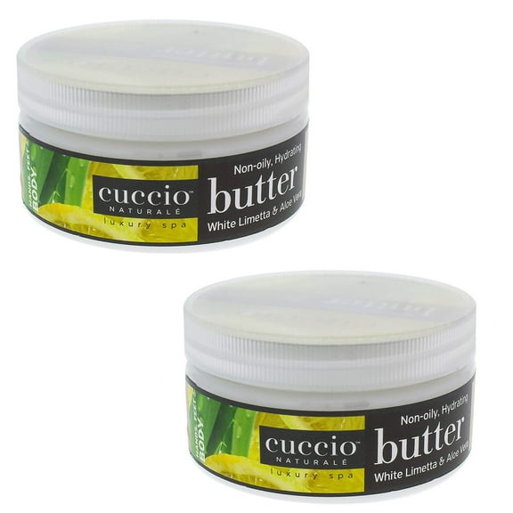 Cuccio Butter Blend, White Limetta and Aloe Vera, 8 Ounce Pack of 2