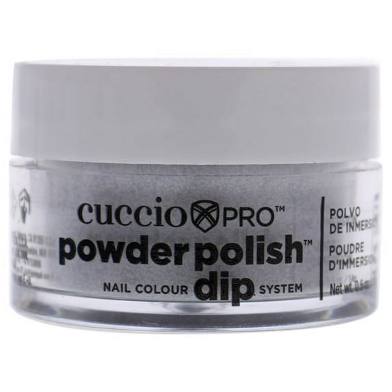 Cuccio Colour Pro Powder Polish Nail Colour Dip System - Silver Glitter Nail Powder 0.5 oz
