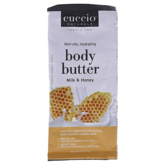 Cuccio Luxury Spa Non-Oily Hydrating Butter - Milk and Honey, 0.7 oz Body Butter