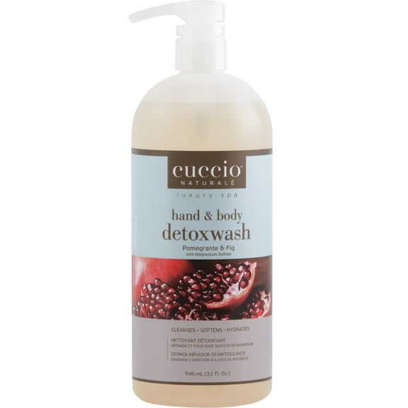 Cuccio Naturale Luxury Spa Hand and Body Detoxwash Pomegranate and Fig with Magnesium Sulfate 32 fl.oz