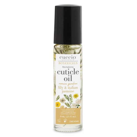 Cuccio Naturale Roll-On Cuticle Oil – Lily & Italian Jasmine Scent (.31oz/9mL) Travel Rollerball – Revitalizing Cold-Pressed Oils for Dry Cuticles, Nourishing Hydration with Real Flowers & Botanicals