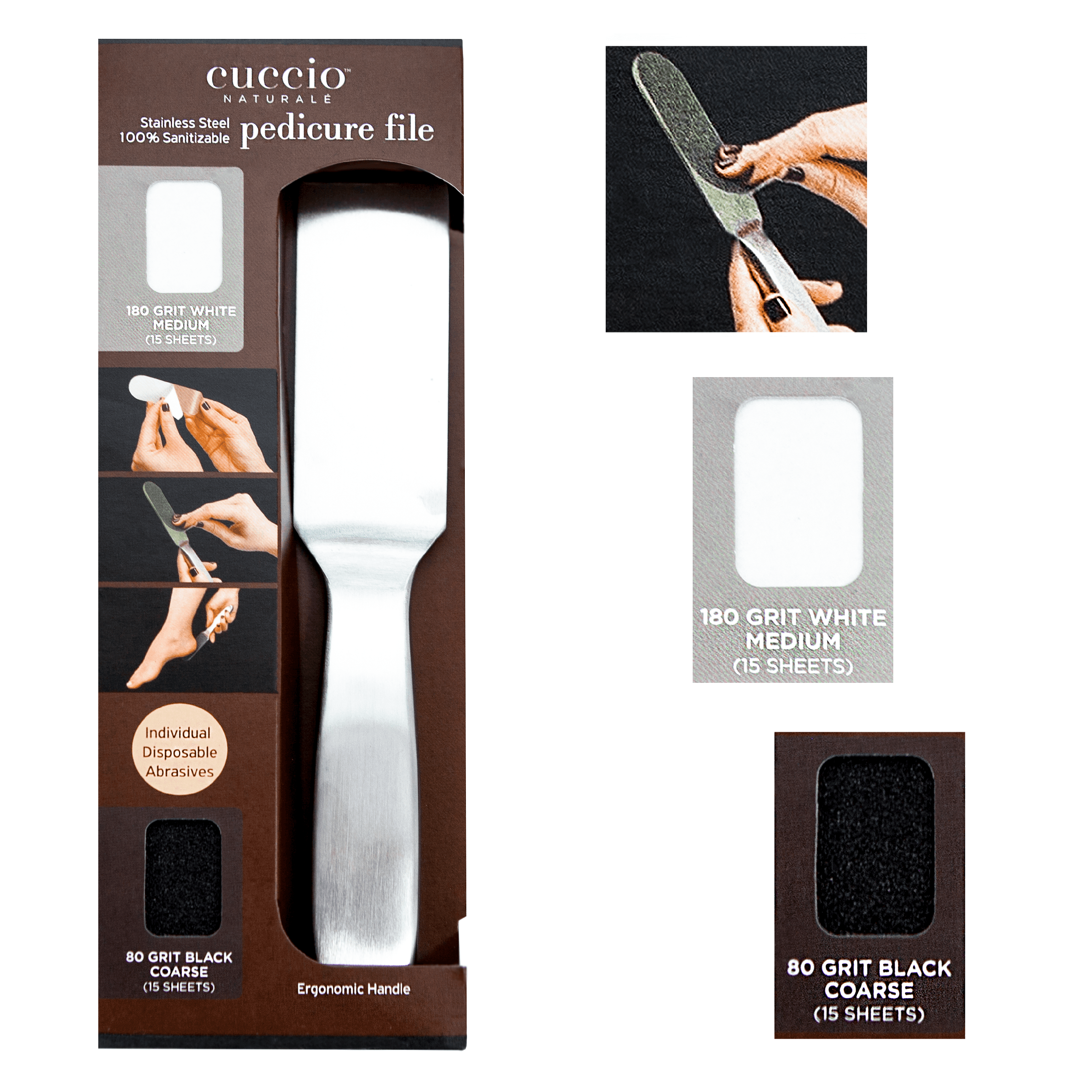 Cuccio Pedicure File w/ Individual Disposable Abrasives Kit