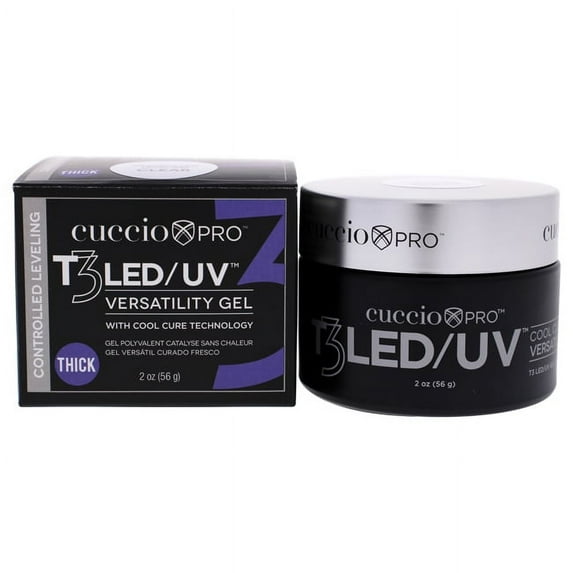 Cuccio Pro T3 Cool Cure Versatility Gel - Controlled Leveling Clear Nail Gel 2 oz