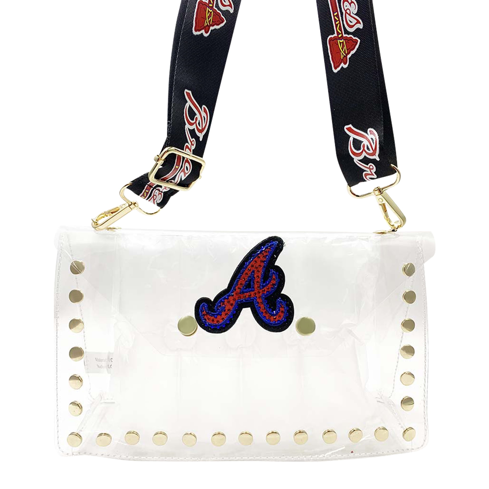 Cuce Atlanta Braves Crystal Clear Envelope Crossbody Bag