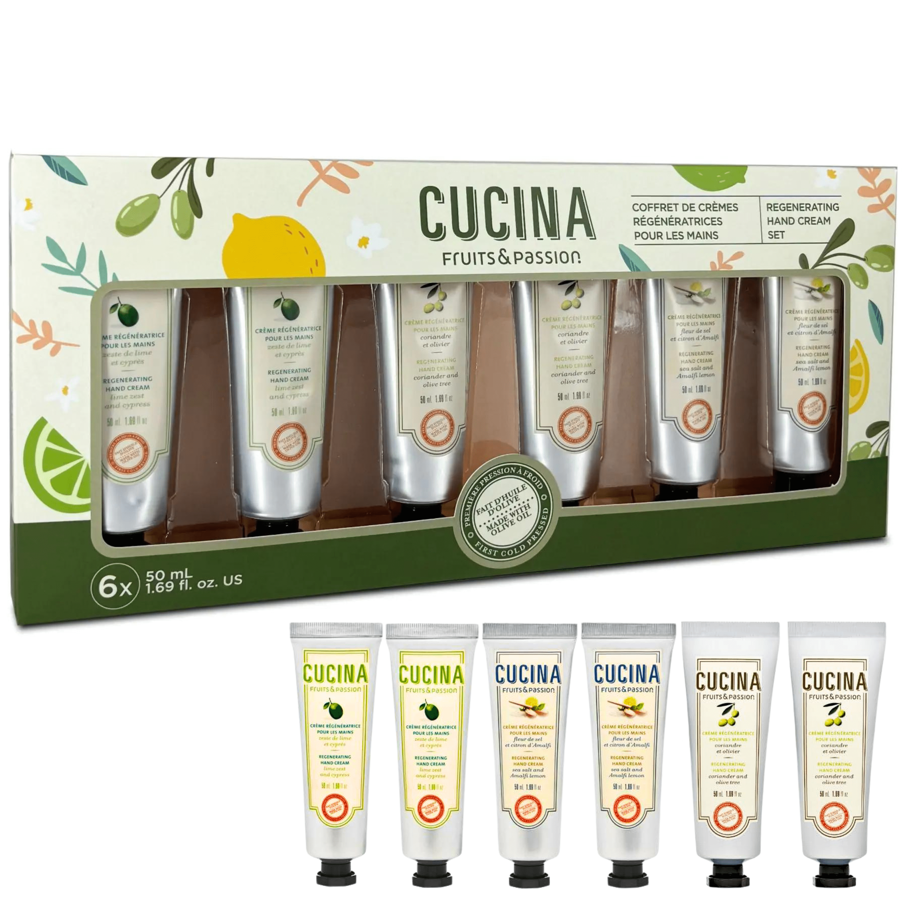 Cucina 6 Pack Regenerating Hand Cream Fruits & Passion Travel Size