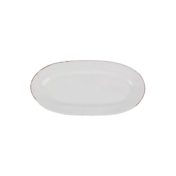 Cucina Fresca Narrow Oval Platter 16" – Rustic Italian Blue-Glazed Serving Dish