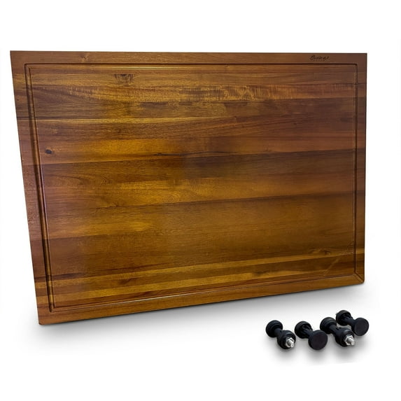 Cucina Green 30 inches Noodle Board, Butcher Block for Chopping Meat and Vegetables Adjustable Legs