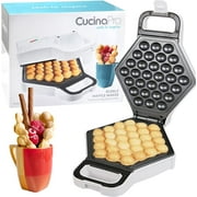 Cucina Pro Bubble Waffle Maker- Electric Nonstick Hong Kong Egg Waffler Iron Griddle w Ready Indicator Light- Ready in under 5 Mins w Recipe Guide- Homemade Ice Cream Cones