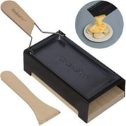 Cucinapro Cheese Raclette w Foldable Handle- Candlelight Cheese Melter Pan w Spatula and 3 Tee Light Candles - Melts in Under 4 Minutes, Small Portable, Great for Dinner Parties, Appetizers, Gift