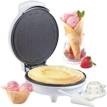 Cucina Pro Waffle Cone and Bowl Maker for Homemade Ice Cream Cones - Includes Shaper Roller & Bowl Press - Electric Nonstick Waffler Iron Machine