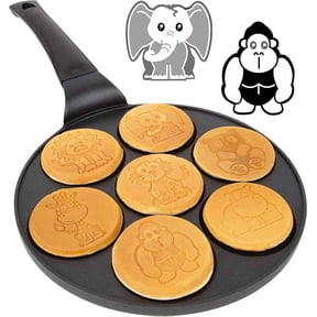 CucinaPro Animal Mini Pancake Pan - Make 7 Unique Flapjack Zoo Animals, Including a Elephant, Giraffe and More- Nonstick Pan Cake Maker Griddle